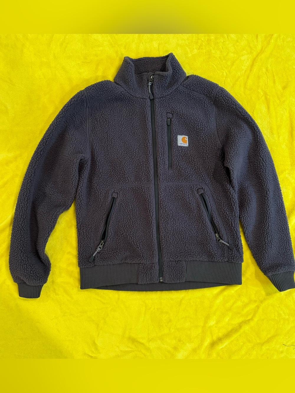 Carhartt Women's Full Zip Fleece Jacket High Pile Sherpa Fleece Gray | Small